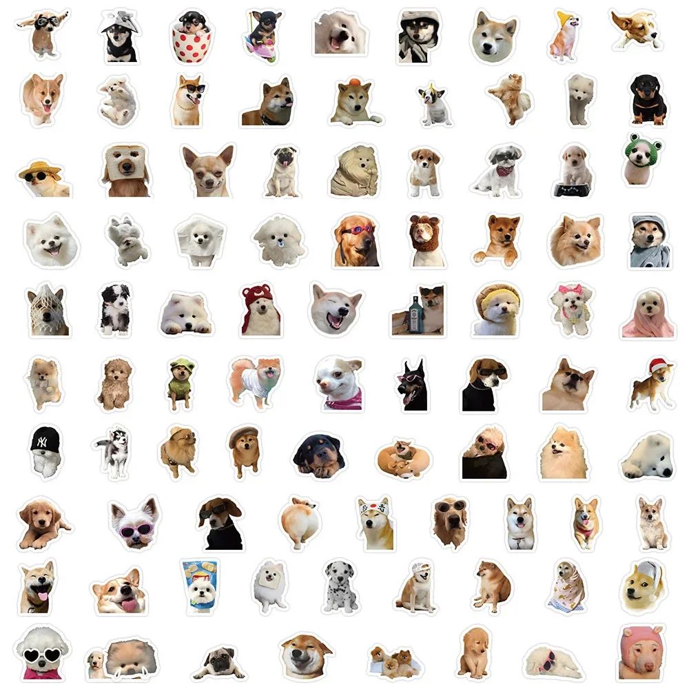 PawPop Funny Dog Sticker Pack – Cute Cartoon Graffiti Decals 10/50/100 pcs