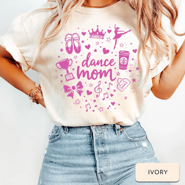 Dance Mom Shirt Ballet Slippers Graphic Dance Mom Life Tee Competition Gift