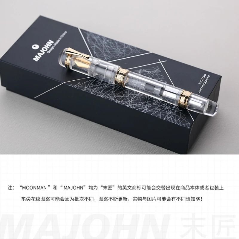 Majohn C5 Transparent Fountain Pen Large Capacity Ink Storage Fountain Pen Iridium Nib Writing Pen