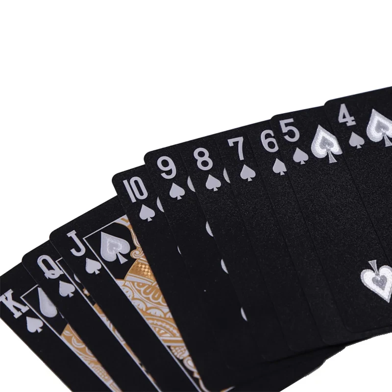 Waterproof Poker Suit Magic Dmagic Package, Black Golden Silver Skull Playing Card Game