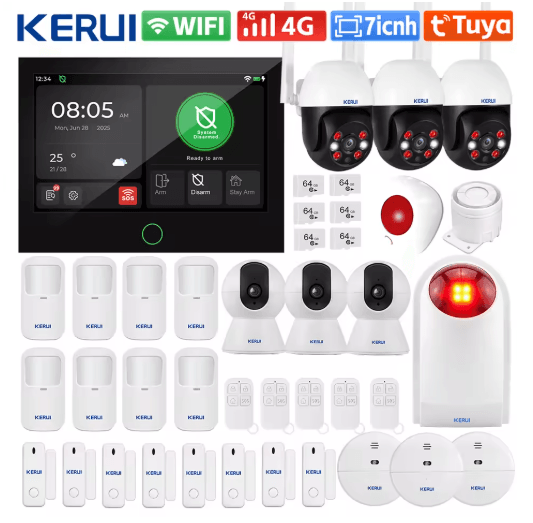 KERUI G70 Tuya Smart Home Alarm System – WiFi + 4G with 7 Touchscreen Panel
