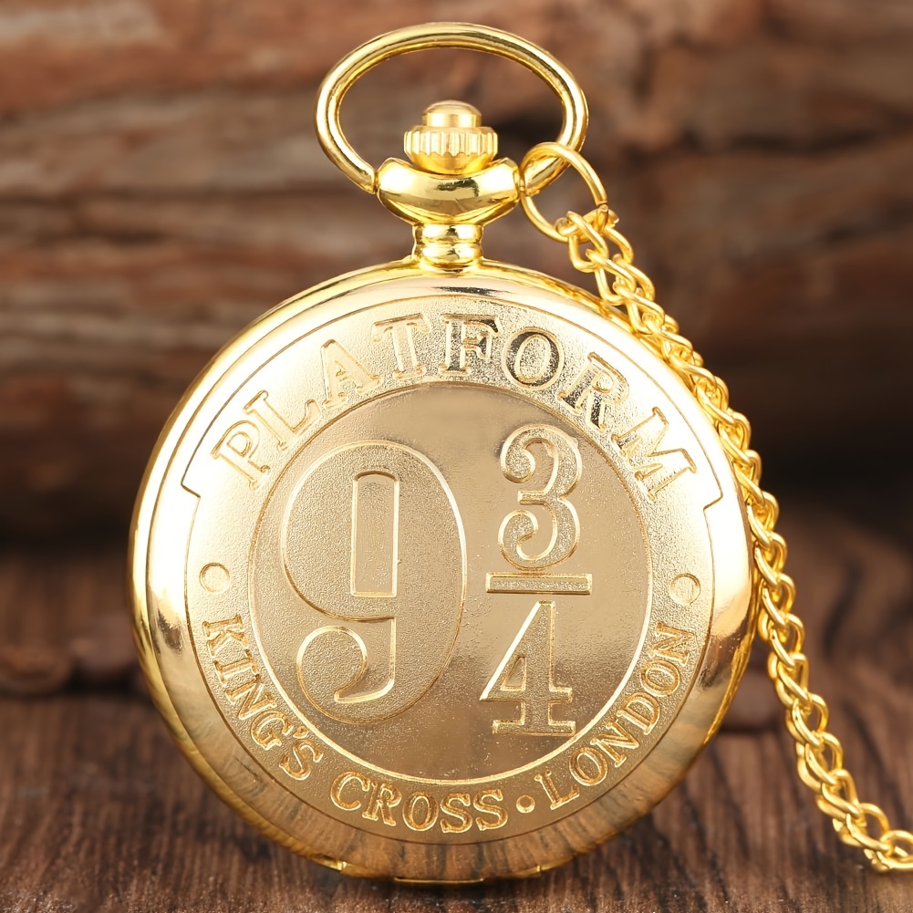 Large Quartz Pocket Watch, Trendy Bronze Retro Flip Watch