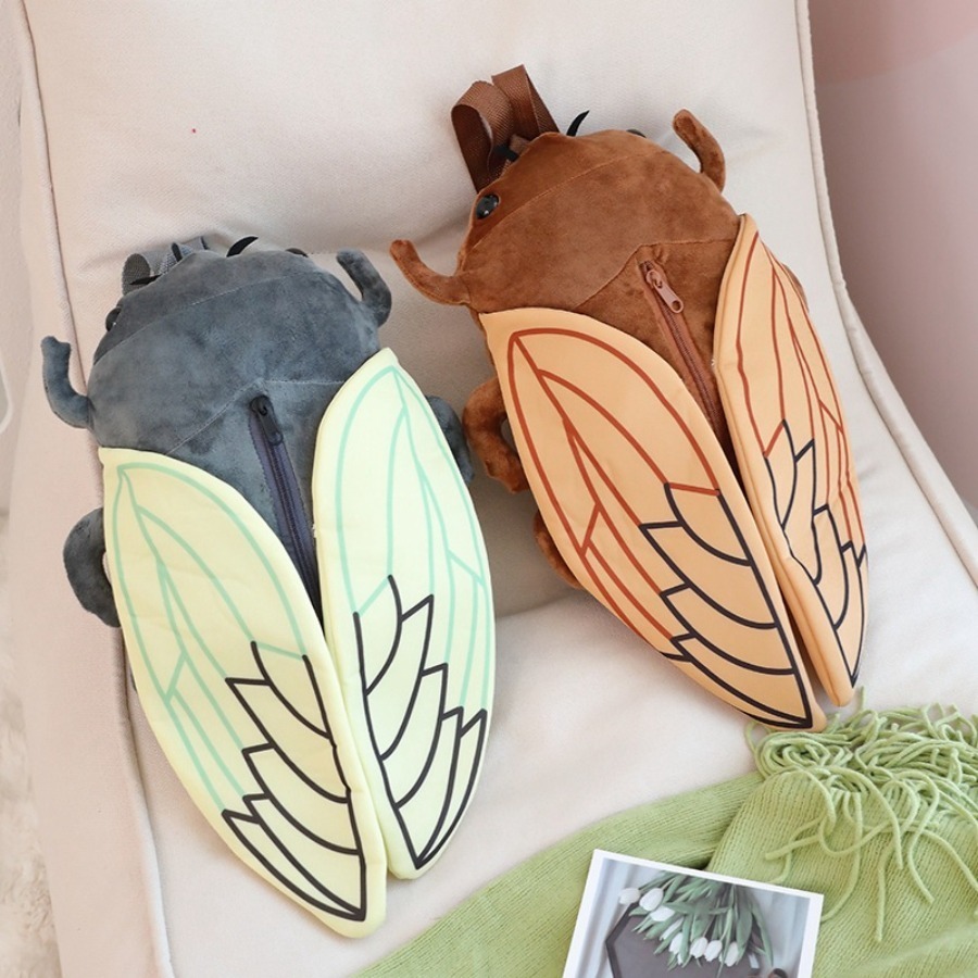 Lifelike Plush Beetle Backpack for Kids Cute Cartoon Insect School Bag Toy