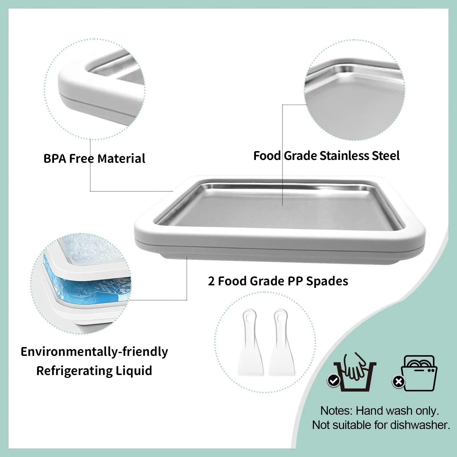 Multifunctional Rolled Ice Cream Maker, Cold Sweet Fried Ice Pan, DIY Household Frozen Yogurt Maker, Homemade