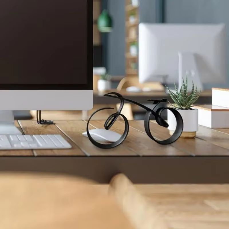 Minimalist Acrylic Bicycle Sculpture Modern Desk Decor
