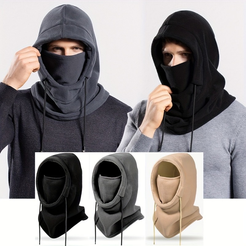 Outdoor Winter Thermal Neck Warmer Balaclava Face Mask Fleece Hood Hat Snood Windproof Keep Warm Cycling Cap