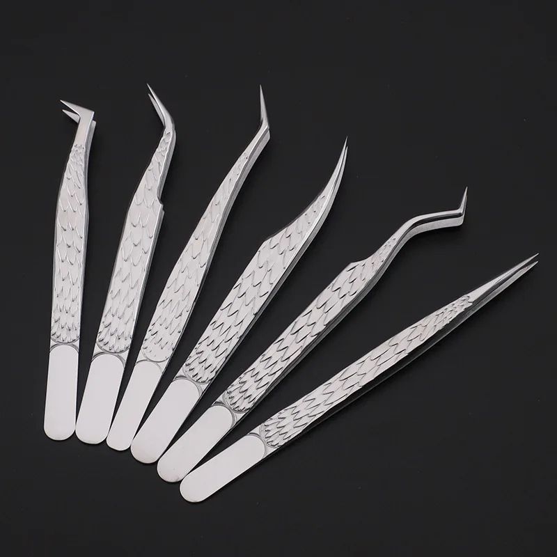 Precision Pro 6-Piece Eyelash Tweezer Set – Volume Lash Extension Tools Kit for False Lashes, Eyebrow Shaping & Nail Art