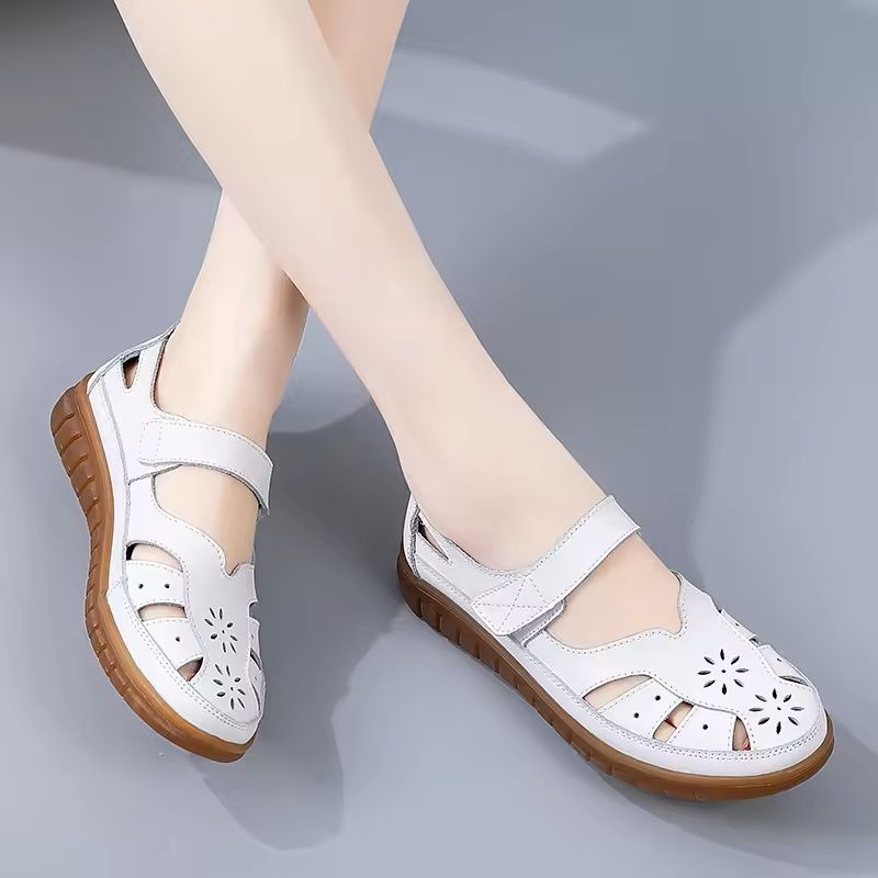OffWhite Women NonSlip Leather Roman Sandals