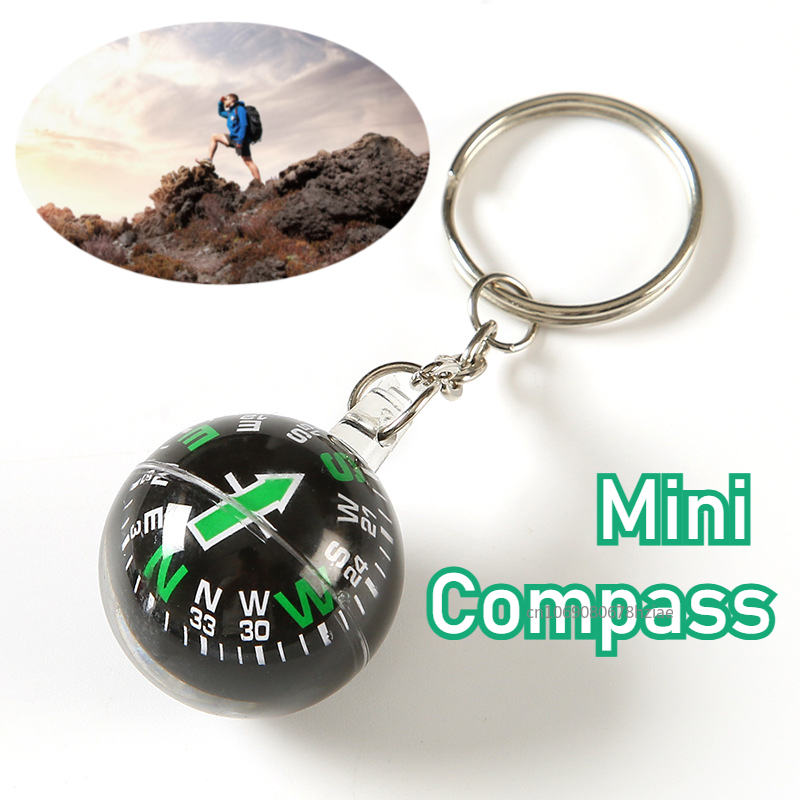 Mini Outdoor Survival Compass Keychain Portable Lightweight Navigation Tool for Hiking Camping