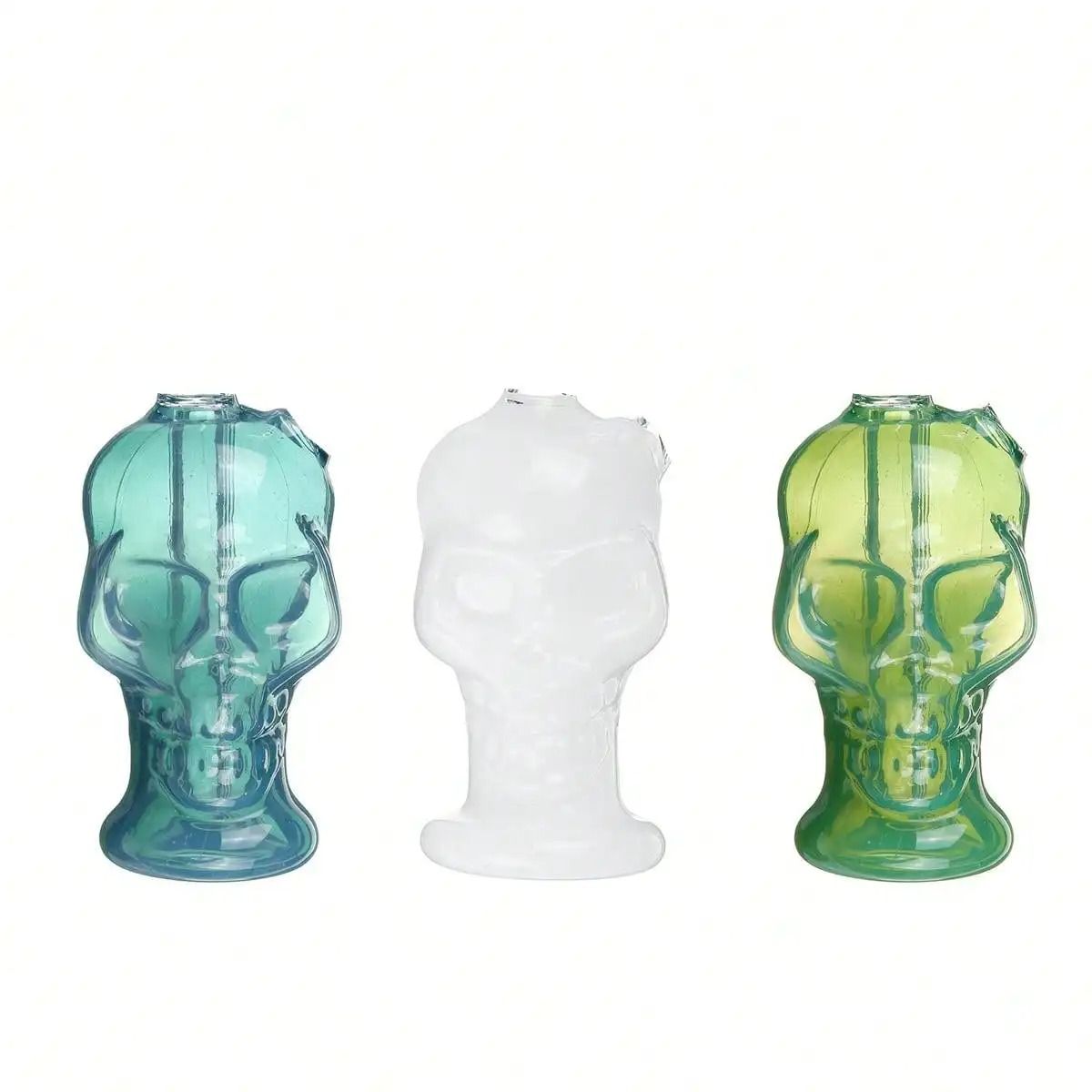 Portable Glass Skull Themed Home Decorating Vase