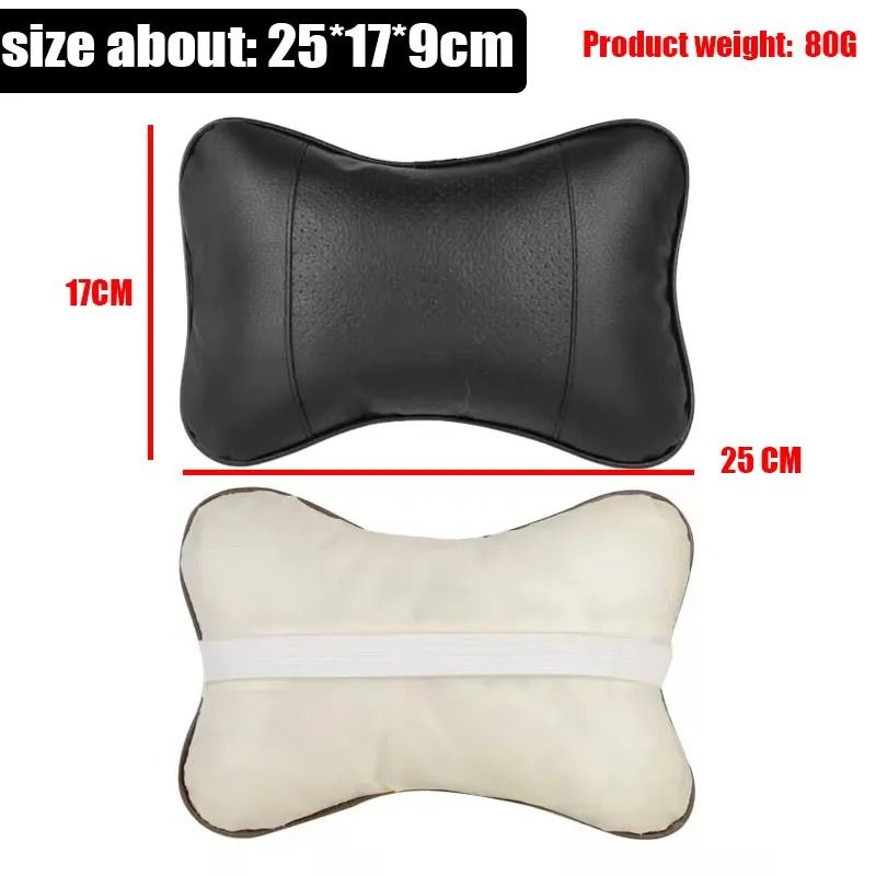 Universal Car Neck Pillow Headrest PU Leather Car Seat Neck Support Cushion