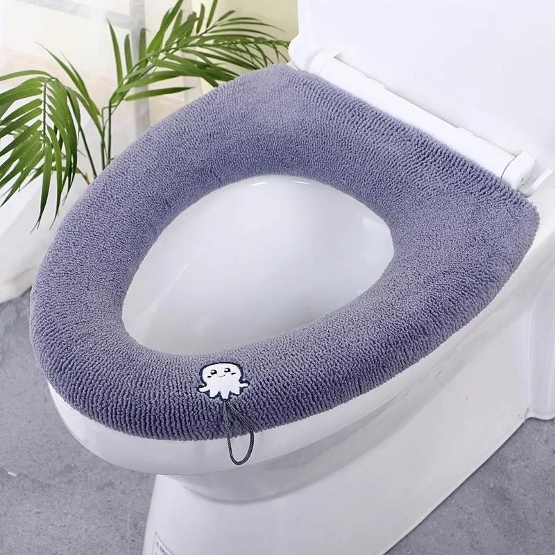 Soft Warm Toilet Seat Cover Elastic Washable Bathroom Seat Pad