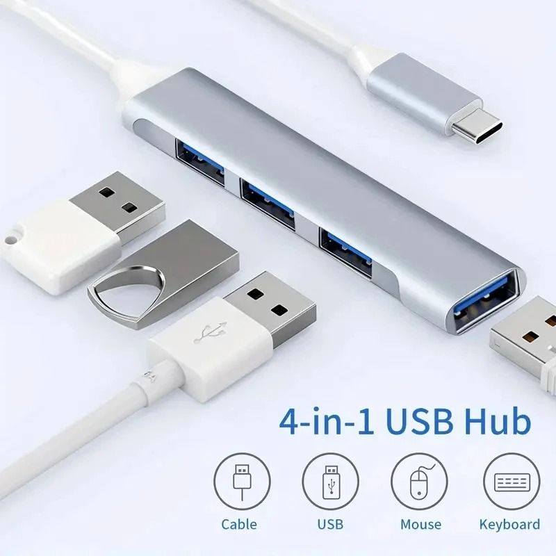 4-Port High-Speed USB Dock Multi-Function Wire Divider