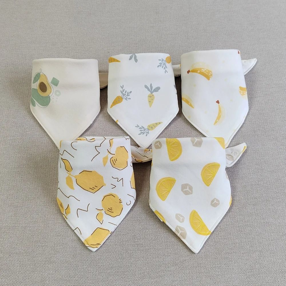 8PCS Baby Triangle Bibs & Burp Cloths Double Layer Cotton Saliva Towels