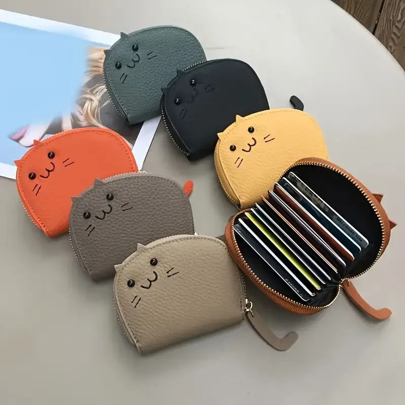 Cat Shaped Wallet Cute Women Card Holder Multi Slot Coin Purse