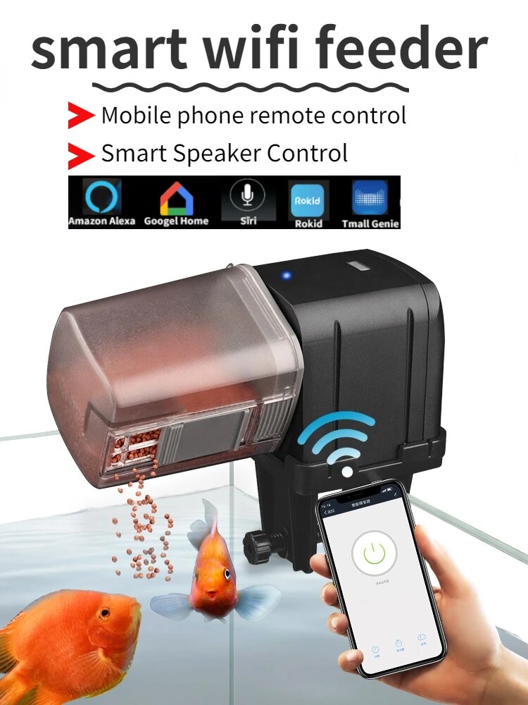 Smart Aquarium Fish Feeder: WiFi Control & Voice Activation