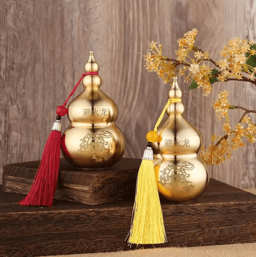 Feng Shui Brass Wu Lou Gourd Statue – Lucky Wu Lou Feng Shui Decor Fortune Ornament