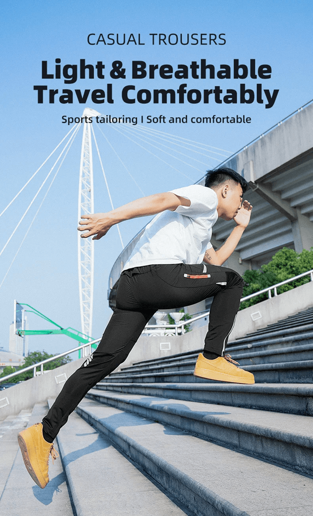 ROCKBROS Lightweight Breathable Cycling Pants for Men and Women with High Elasticity and Reflective Design