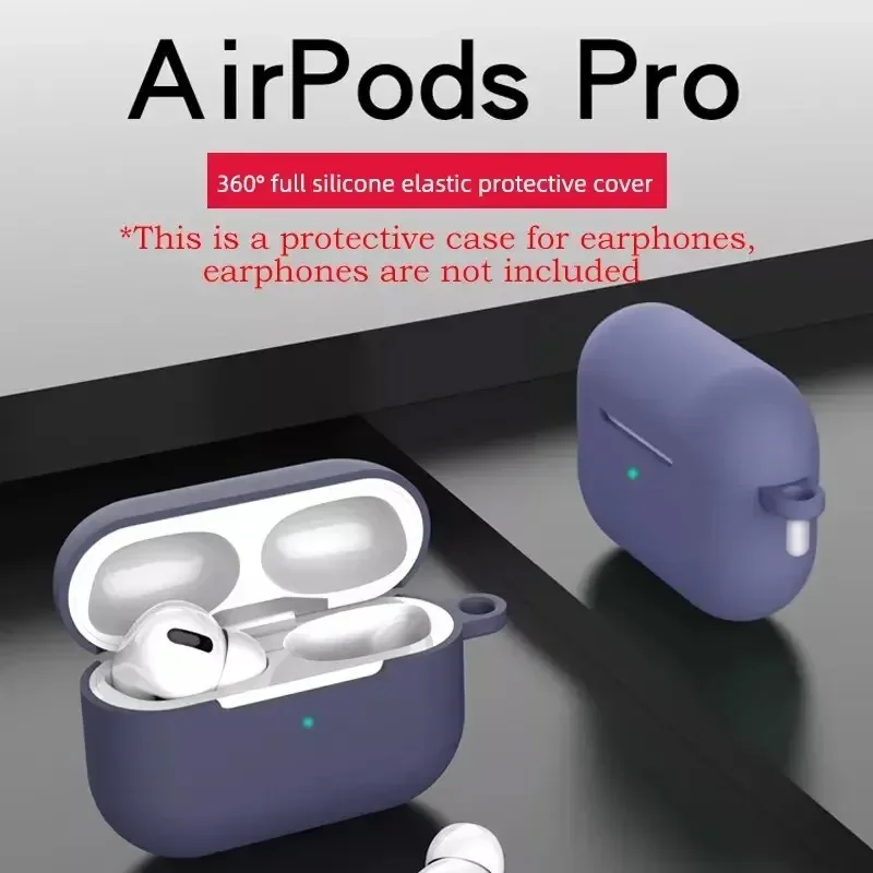 AirPods Pro Silicone Case Solid Color Protective Cover for Apple Bluetooth Headsets