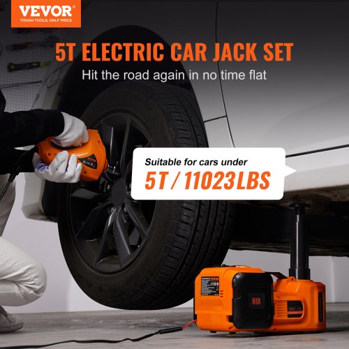 Portable Car Lift Electric Car Jack LBS Hydraulic Jack with Electric Impact Wrench, Built in Inflatable Pump