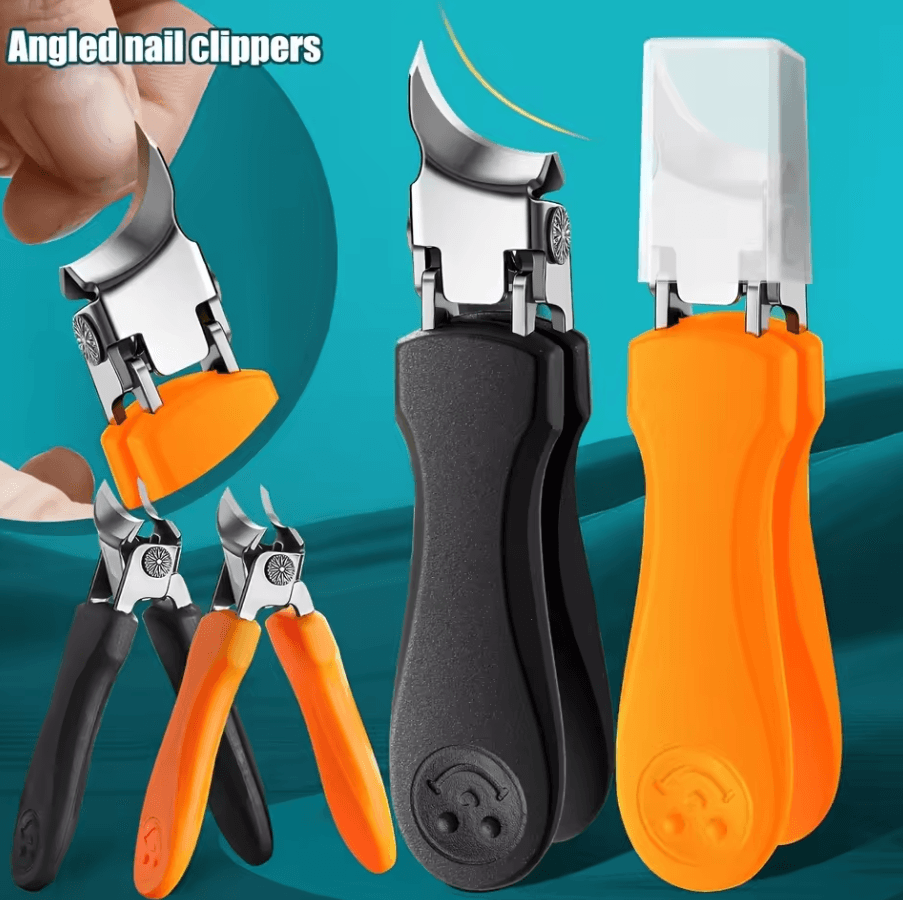 Professional Nail Clippers for Thick & Hard Toenails – Ergonomic Splash-Proof Design