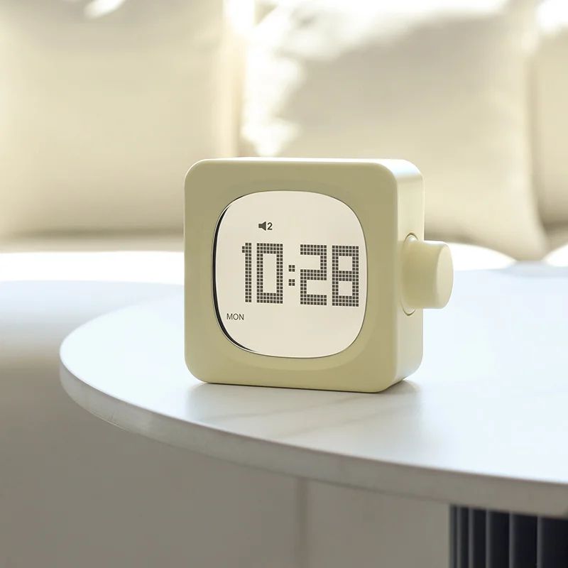 Square Digital LED Alarm Clock with USB Charger & Timer