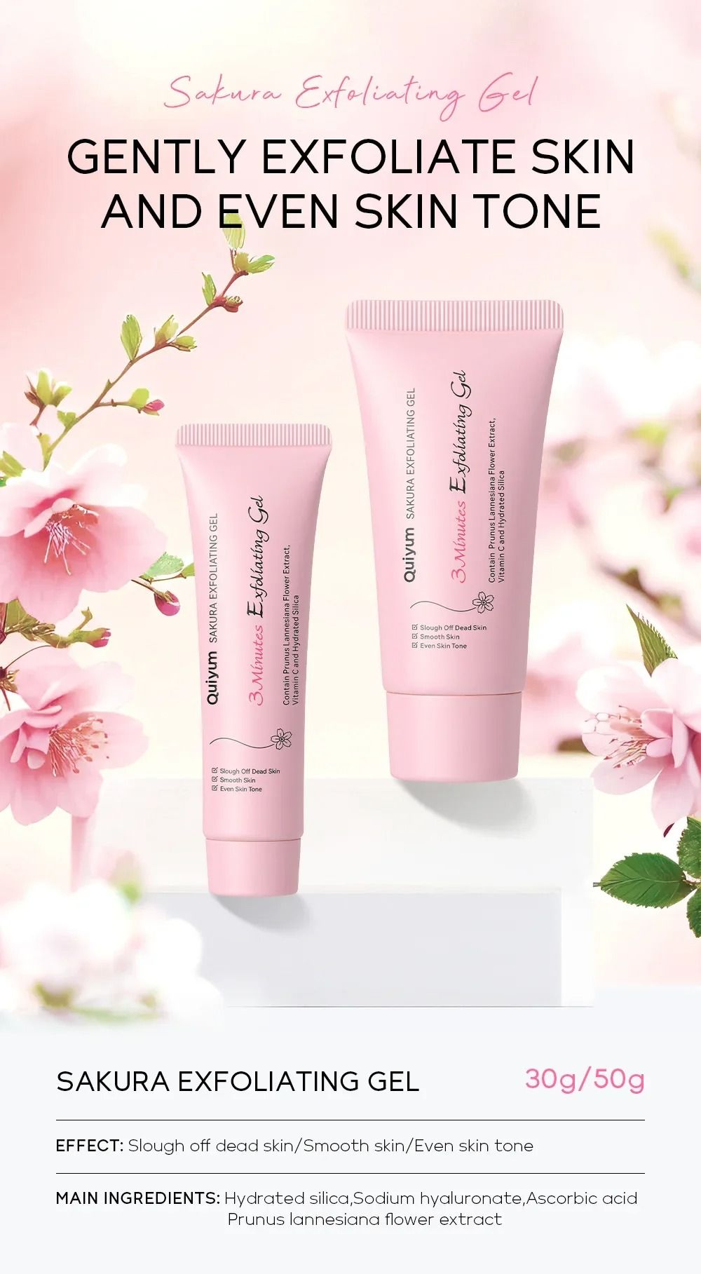 Sakura Exfoliating Peeling Gel Moisturizing Nourishing Facial Scrub Skin Care
