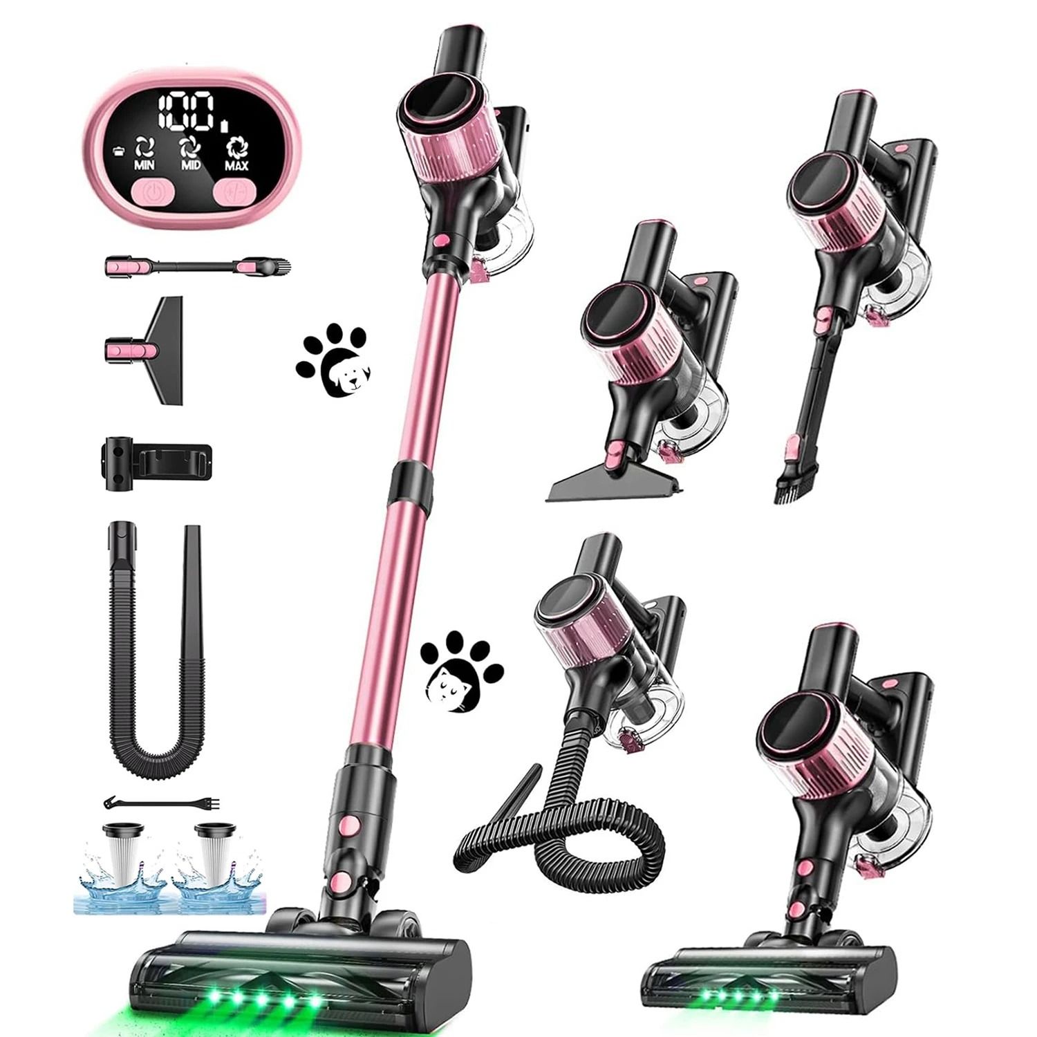 Cordless Vacuum Cleaner 10 in 1 with Powerful Suction and LED Display