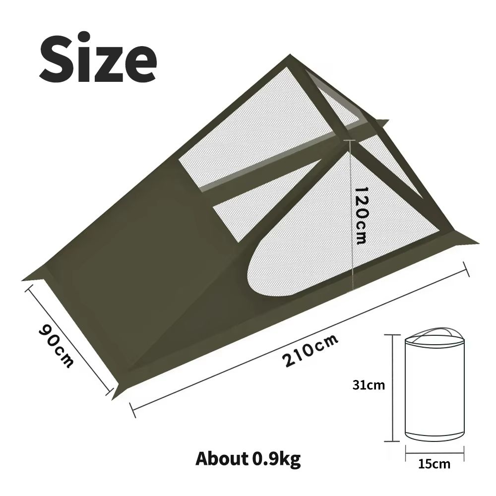 AiryMesh Ultralight Solo Tent – Fast Setup, Mosquito-Proof, and Backpack-Ready Shelter