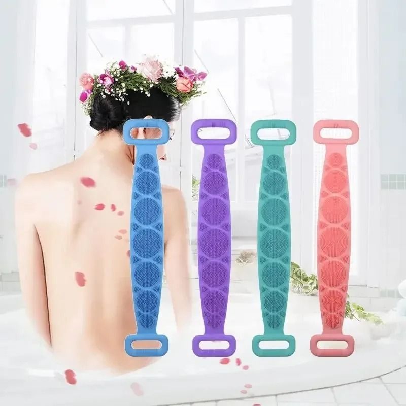 Silicone Bath Scrubber Belt for Shower and Body Exfoliation