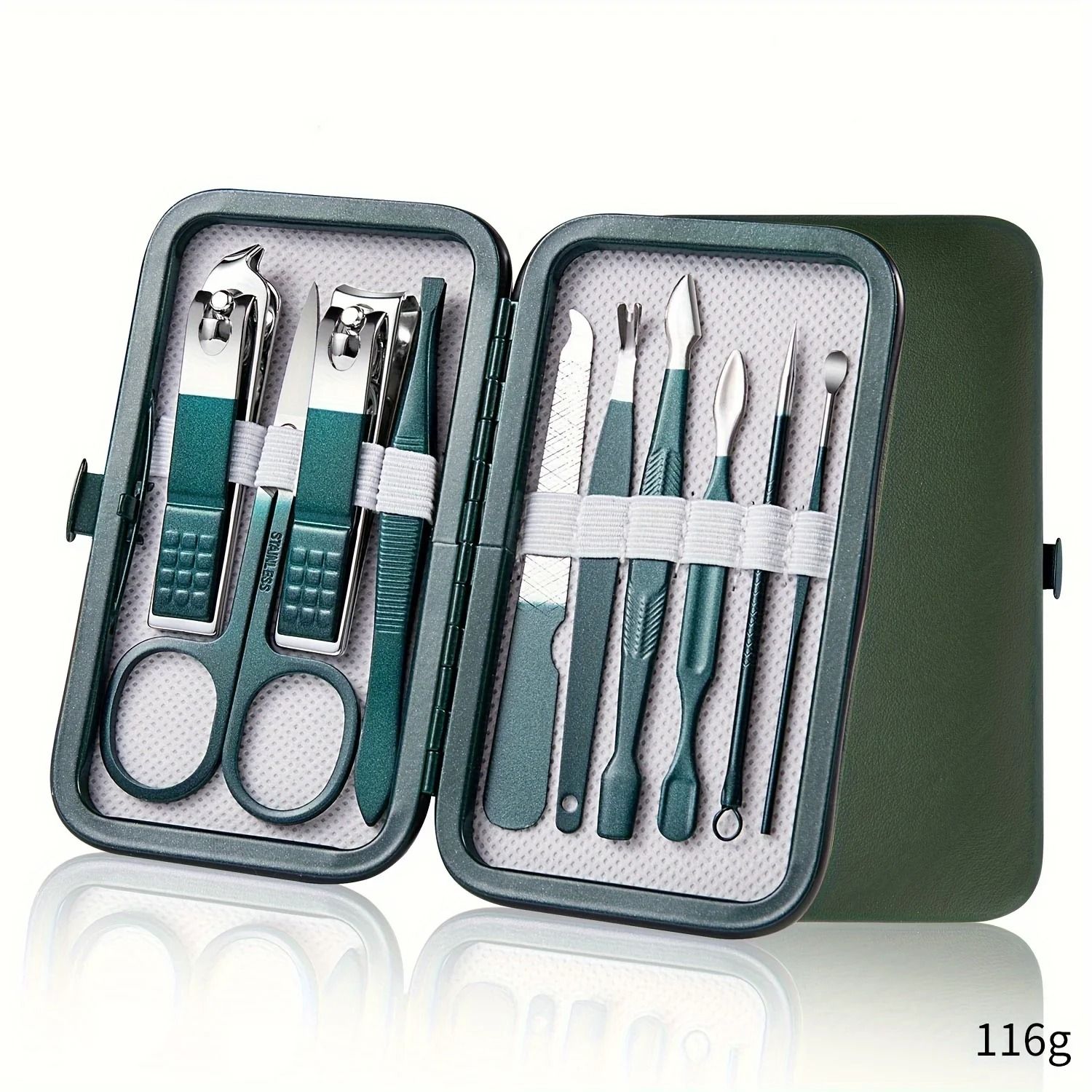 Professional Stainless Steel Nail Care Kit 7 10 12 18 PCS with Travel Case