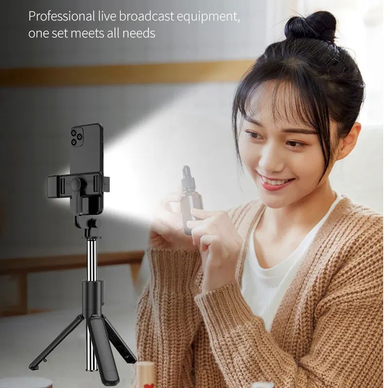 Bluetooth Selfie Stick Tripod with Light