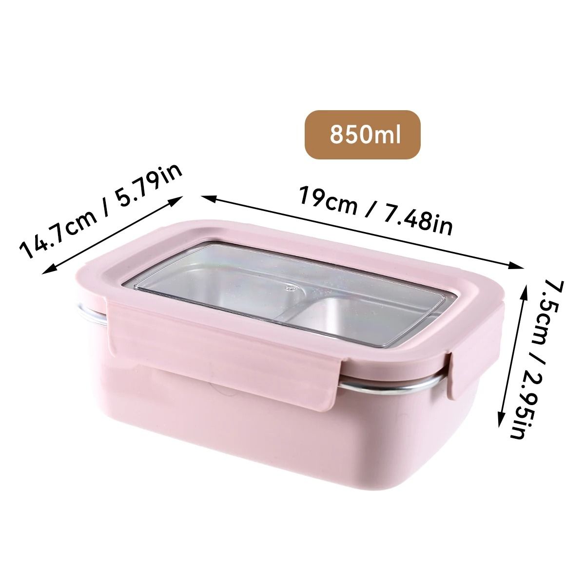 Stainless Steel Lunch Box Leak Proof Divided Microwave Safe Bento Container