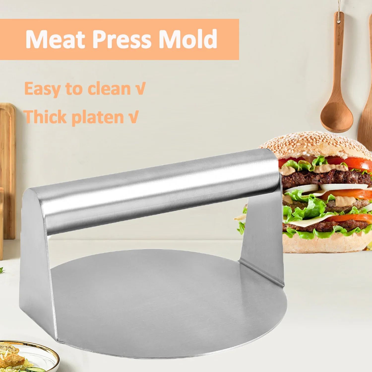Stainless Steel Burger Press And Patty Maker