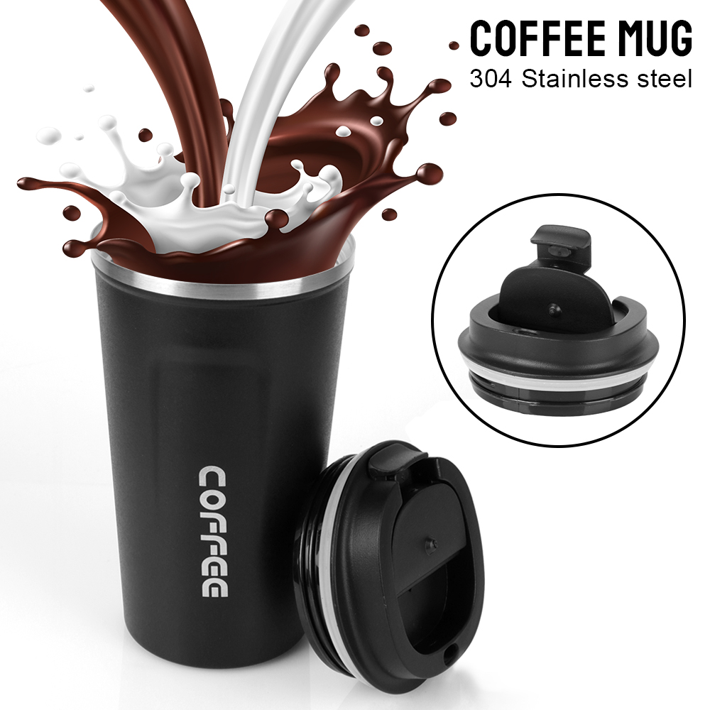 Double Stainless Steel Thermo Cafe Coffee Mug, Leak-Proof Travel Thermos Cup, Tea Water Mug, BPA Free