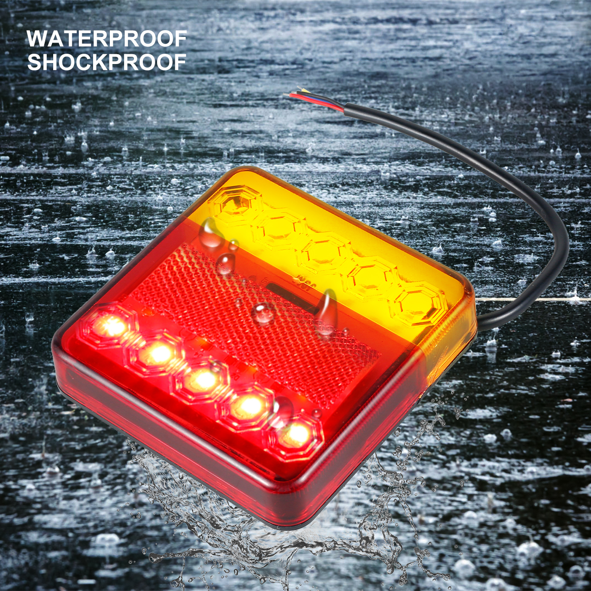 Water proof Car LED Warning Tail Light, Rear Lamps, Boat Trailer, UTE Trailer Caravans, Rear Parts