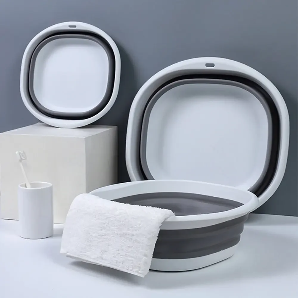 Portable Folding Wash Basin, Plastic Laundry Tub for Baby & Adult