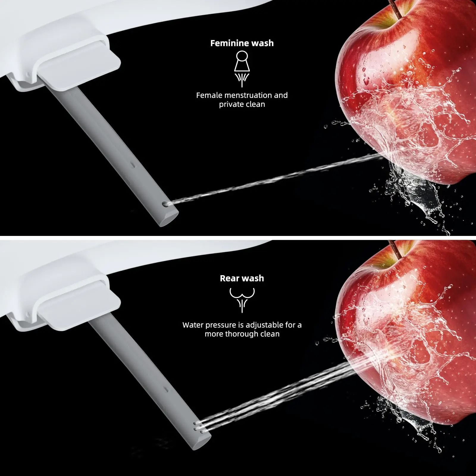 Elongated Bidet Toilet Seat with Slow-Close Technology