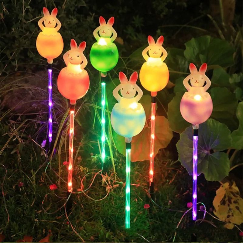 6-in-1 Solar Rabbit Garden Lights | Waterproof Outdoor LED Fairy Landscape Decor for Holiday & Christmas