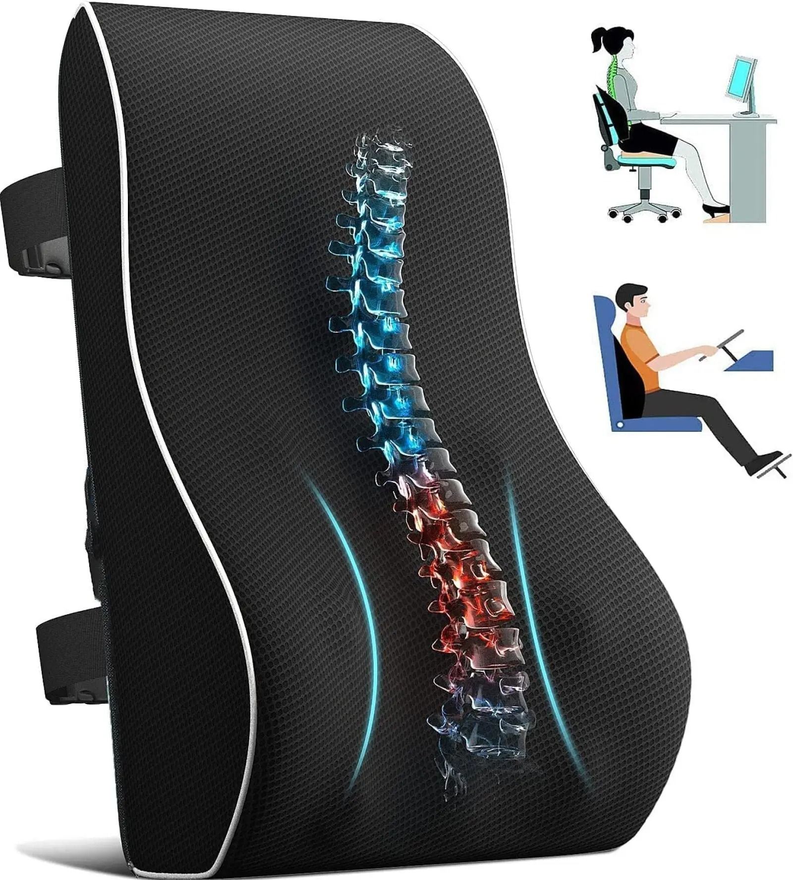 Ergonomic Memory Foam Seat & Lumbar Cushion