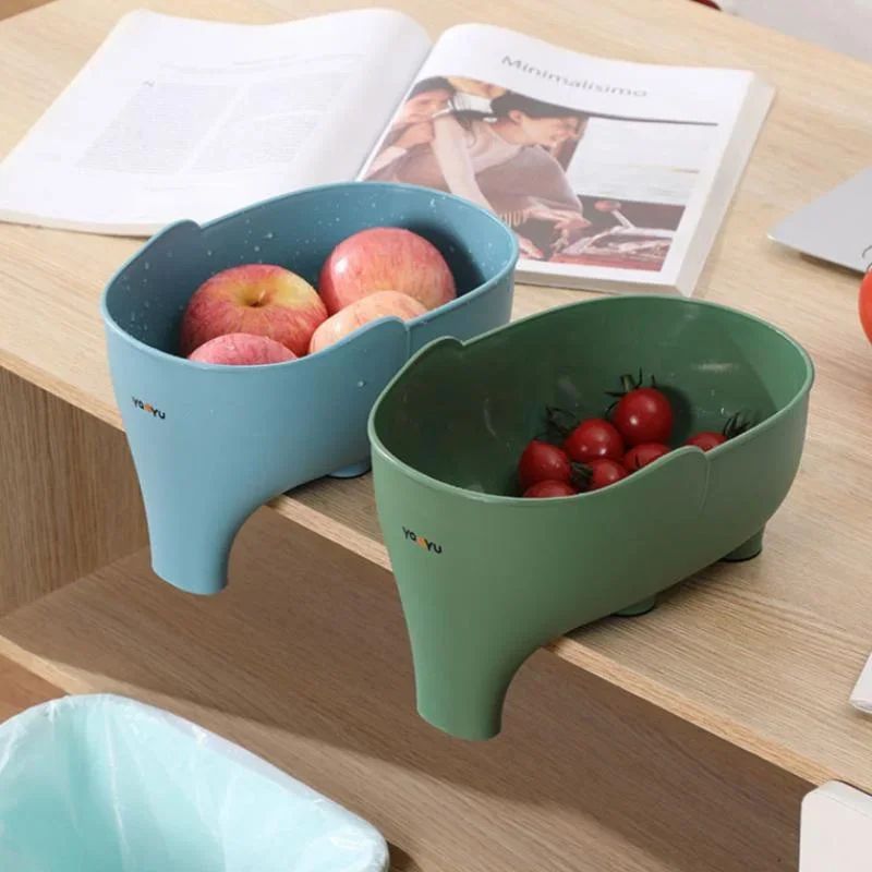 Elephant-Shaped Kitchen Sink Filter Basket – Dry/Wet Separation Drain Strainer & Hanging Vegetable Washing Basket