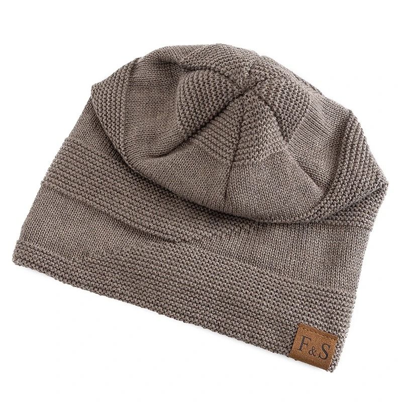 Unisex Slouchy Fur Lined Winter Beanie Hat