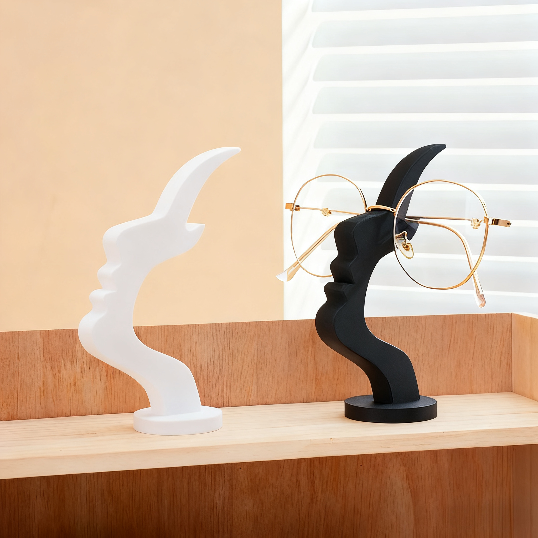Minimalist Curved Eyeglass Holder Stand Practical Storage Solution to Elevate Desk or Nightstand Decor Unique Artistic