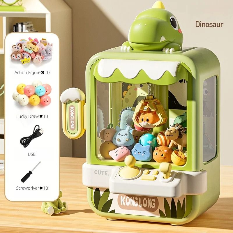Dinosaur Claw Machine Toy with Music and Adjustable Arm