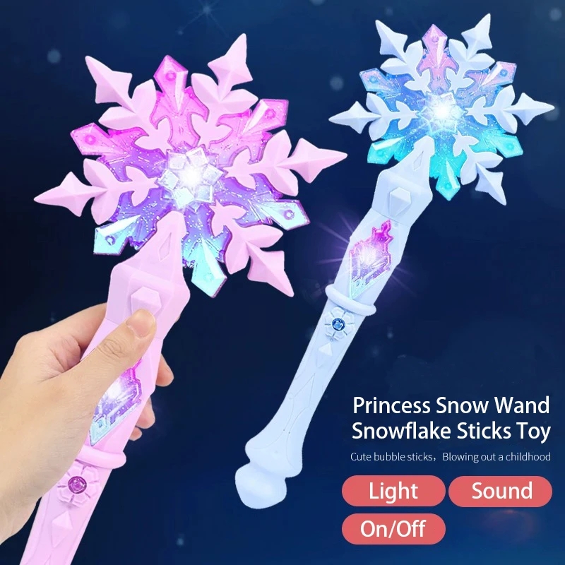Princess Snowflake Light Up Wand Toy with Sound for Kids Cosplay