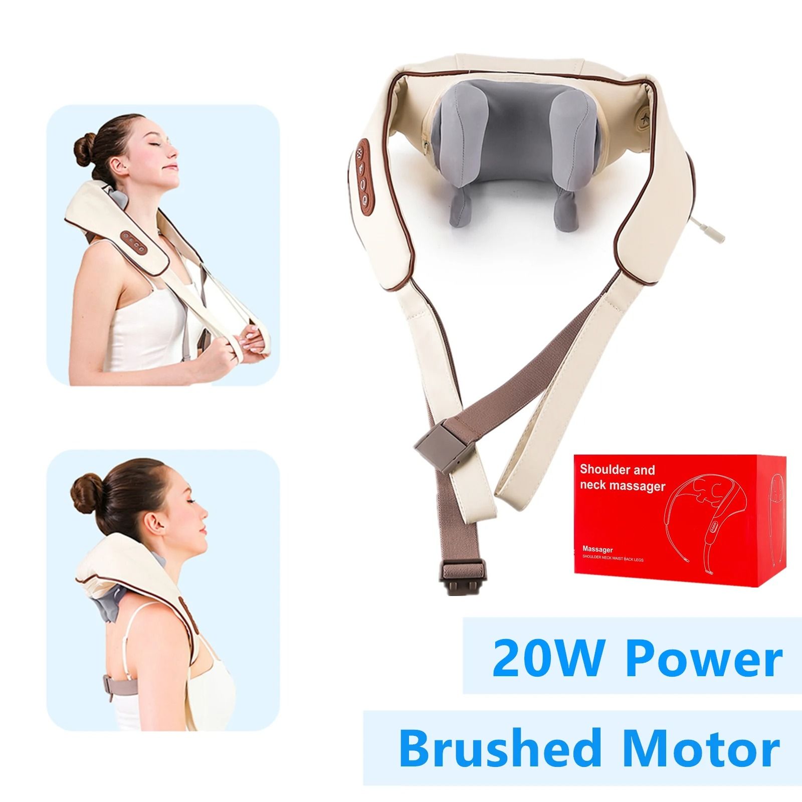 Neck and Shoulder Massager Wireless Back Kneading Massage Shawl