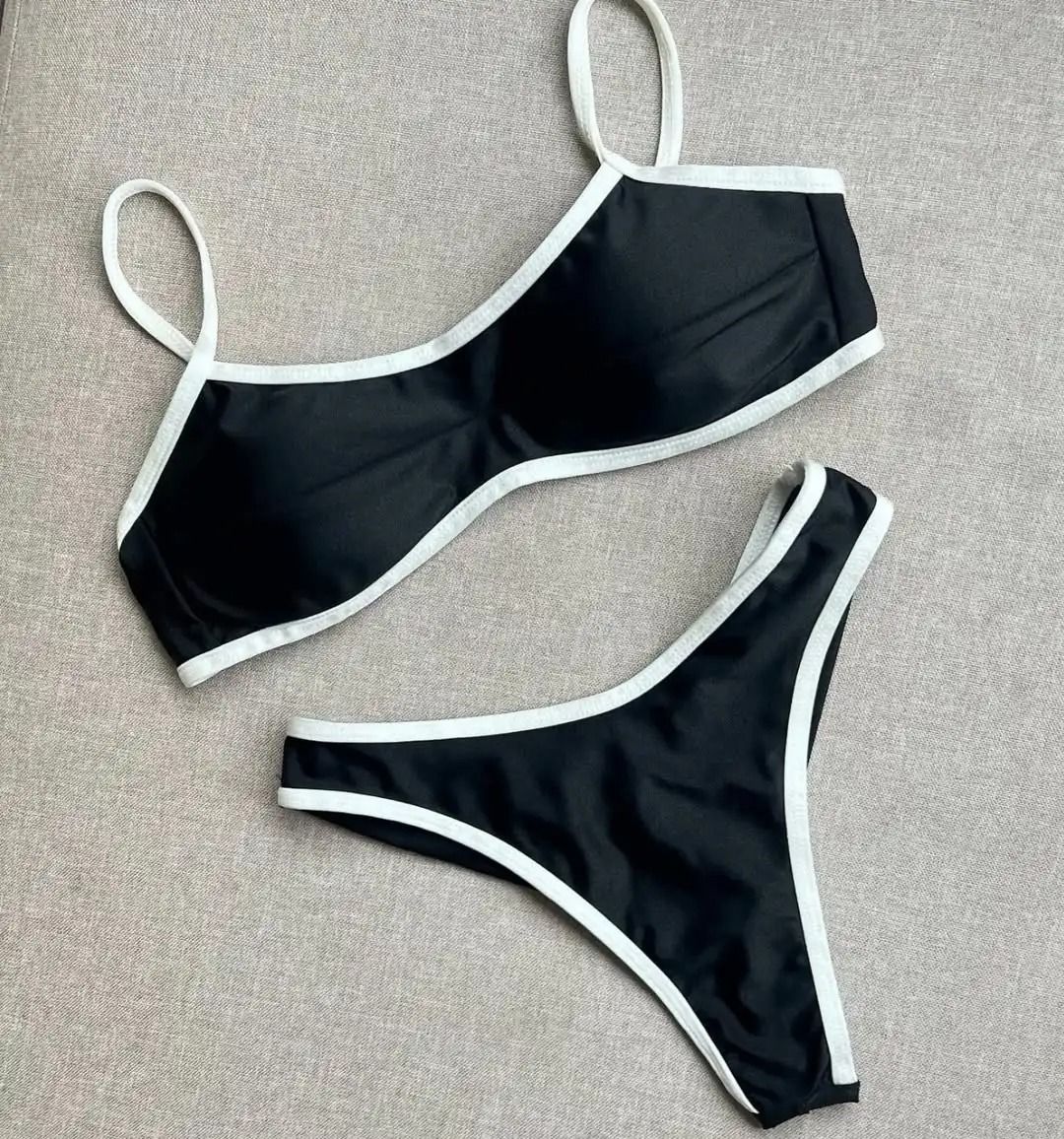 Shiny Bandeau Thong Bikini – Sexy Metallic Brazilian Swimwear