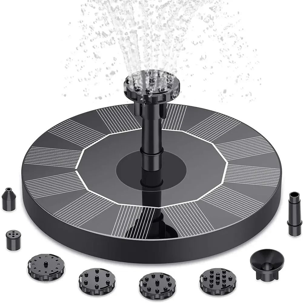 Solar Floating Fountain Pump Garden Water Fountain for Bird Bath Pond and Pool