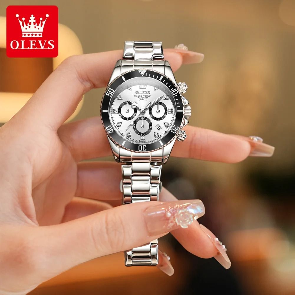 Womens Luxury Quartz Watch with Date and Luminous Display