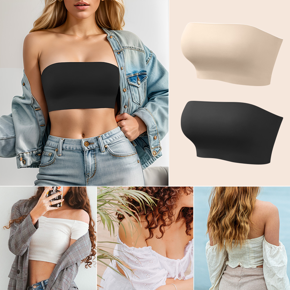 Sexy Seamless Strapless Tube Bra, Women's Ultra Thin Silicone Half Cup, Non-slip Underwear for Off-the-shoulder Dresses